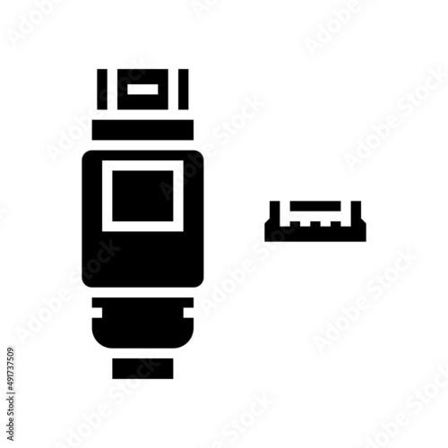 usb mini b glyph icon vector. usb mini b sign. isolated contour symbol black illustration