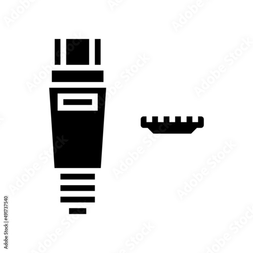 usb mini a glyph icon vector. usb mini a sign. isolated contour symbol black illustration