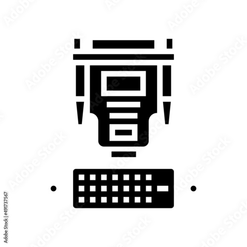 dvi cable and port glyph icon vector. dvi cable and port sign. isolated contour symbol black illustration
