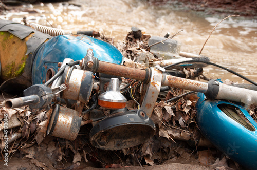 Suzuki Motorcycle Decomposing in the Creek