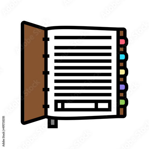 organizer book color icon vector. organizer book sign. isolated symbol illustration