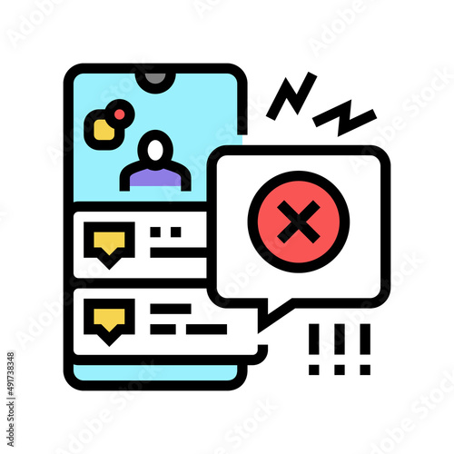 social media discrimination color icon vector. social media discrimination sign. isolated symbol illustration