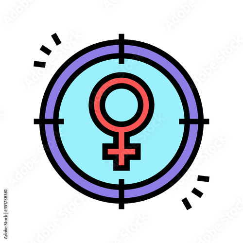 sexism social problem color icon vector. sexism social problem sign. isolated symbol illustration