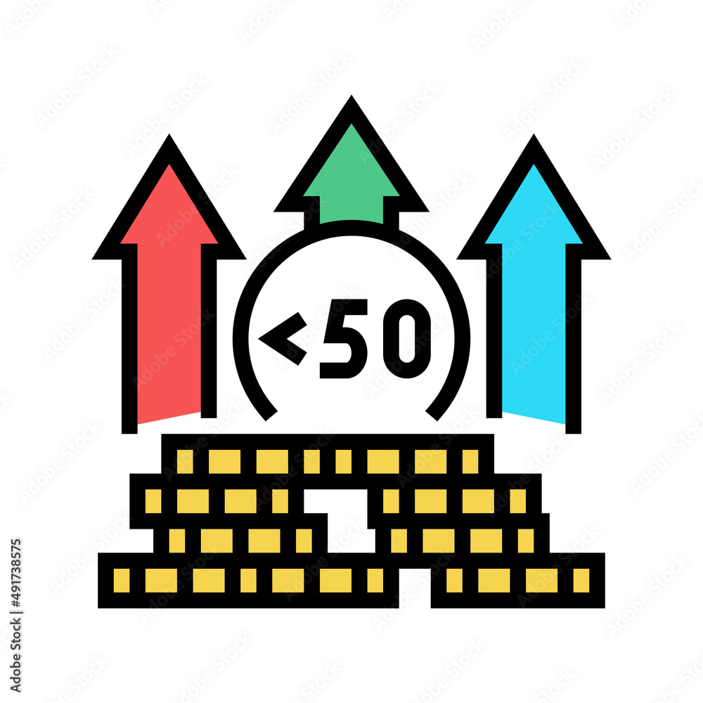 hyperinflation finance color icon vector. hyperinflation finance sign. isolated symbol illustration - obrazy, fototapety, plakaty 