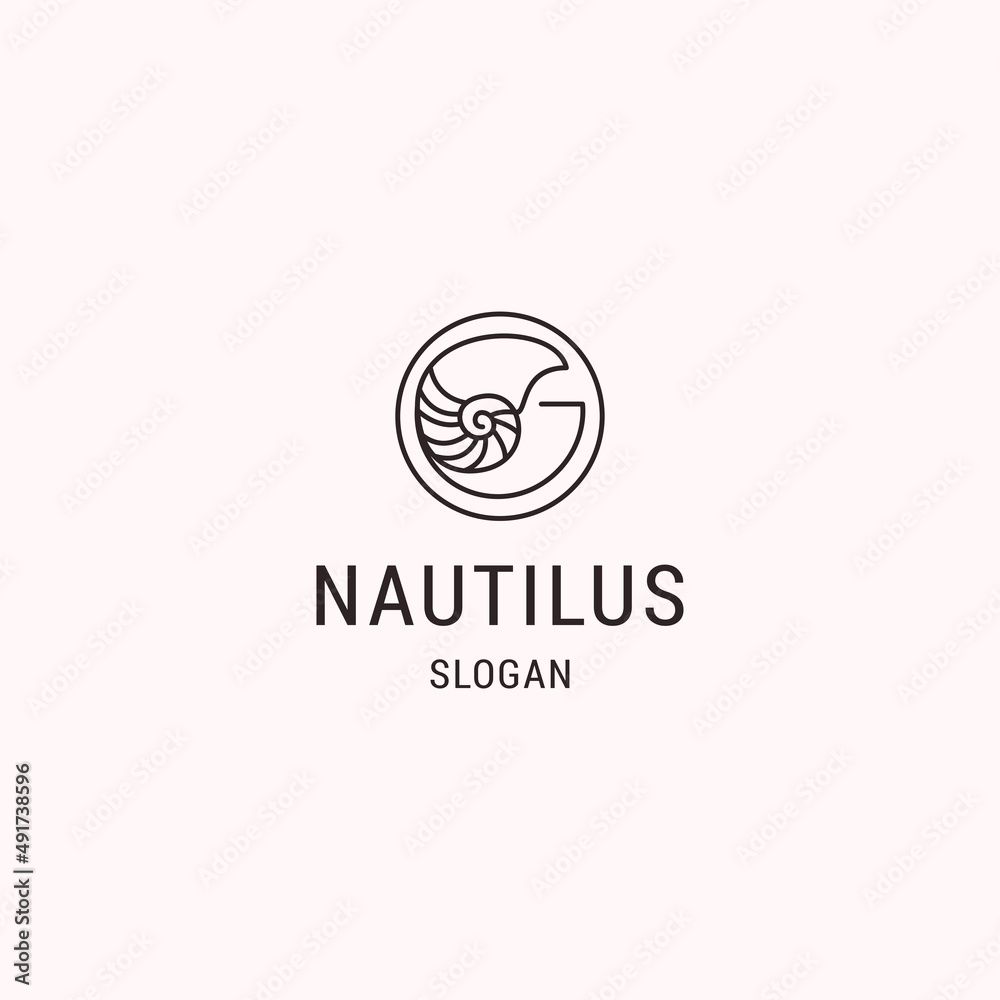 Letter g nautilus logo icon design template