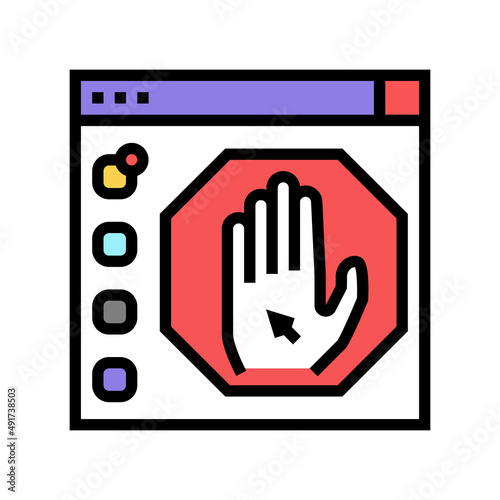 deplatforming system color icon vector. deplatforming system sign. isolated symbol illustration