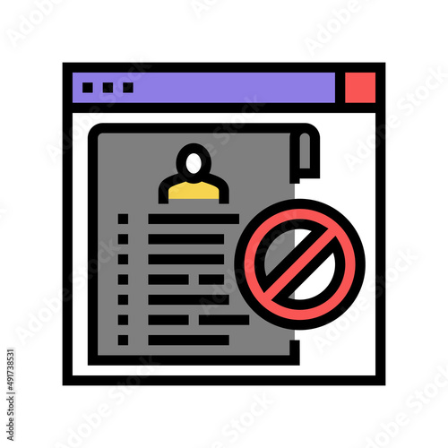 blacklist of persons color icon vector. blacklist of persons sign. isolated symbol illustration