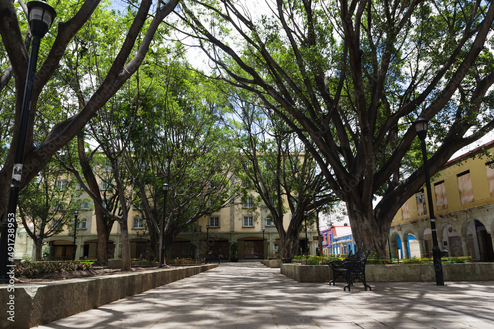 Zócalo de Oaxaca sin gente