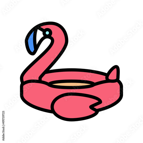 flamingo inflatable mattress color icon vector. flamingo inflatable mattress sign. isolated symbol illustration