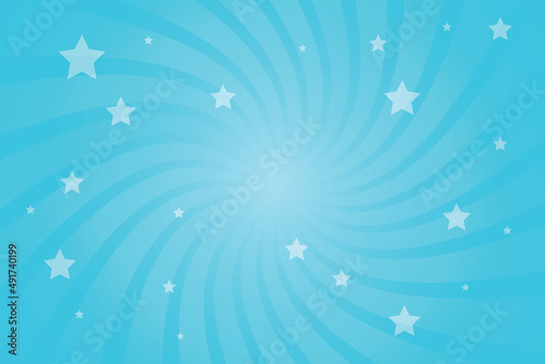Vector illustration for swirl design. Helix rotation rays. Festive bright background of a swirling swirl spiral with stars. Rotating sunbeams in a comic style. vector illustration
