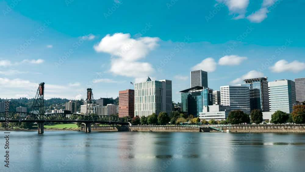 Timelapse of Downtown Portland Oregon with the Willamette River and Hawthorne Bridge. Timelapse of Downtown Portland Oregon with the Willamette River and Hawthorne Bridge.