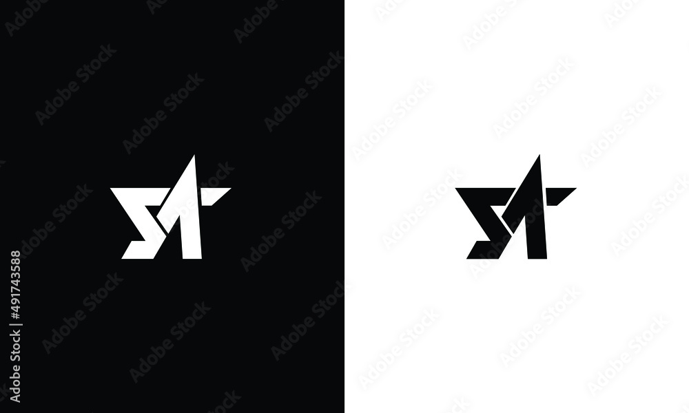 SA logo design. Vector illustration. Stock Vector | Adobe Stock