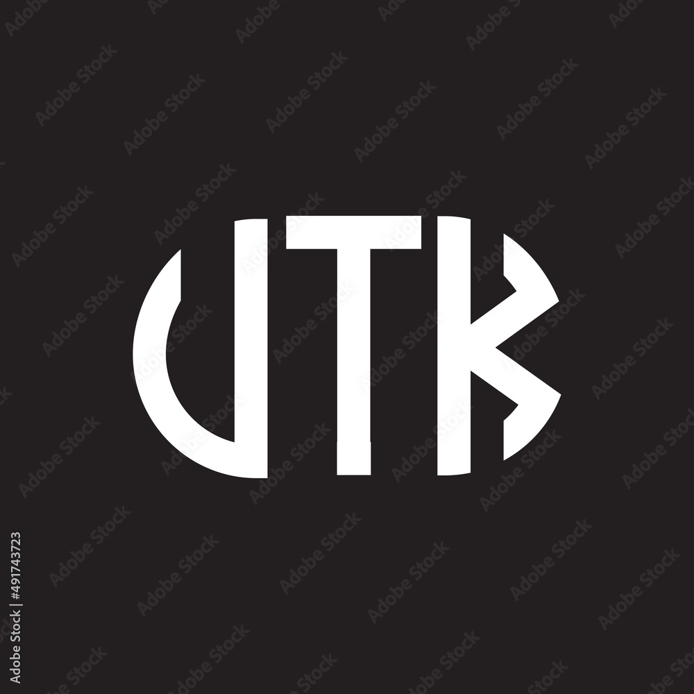UTK letter logo design on black background. UTK creative initials letter logo concept. UTK letter design.