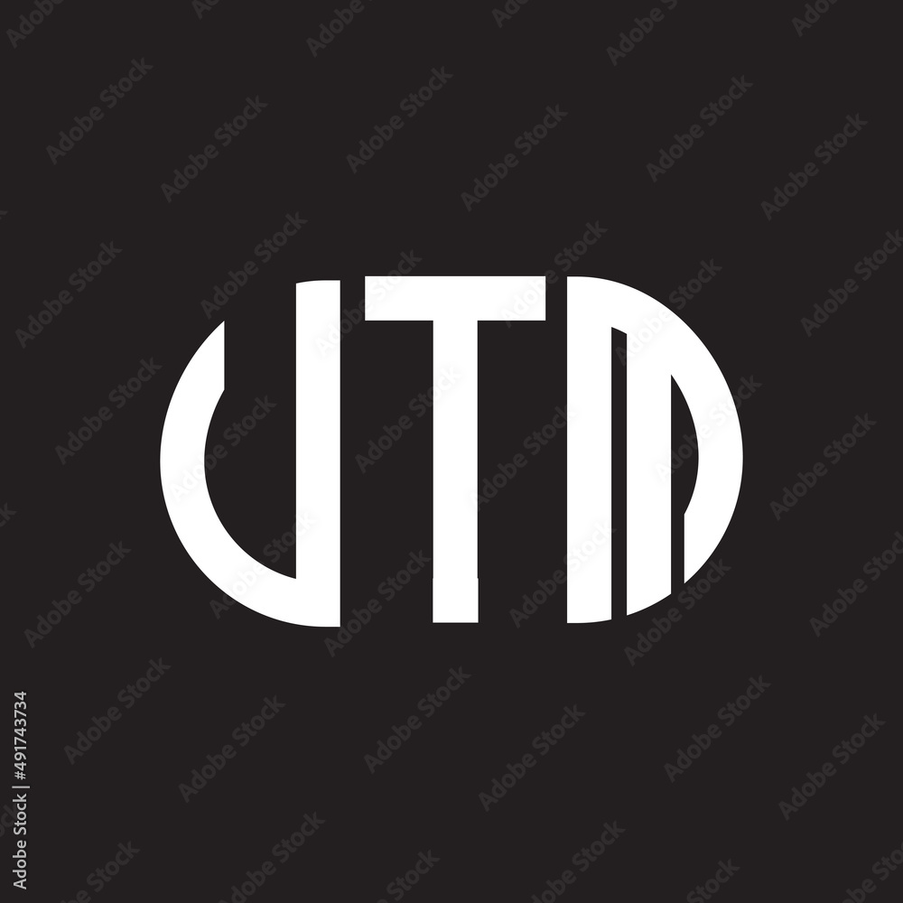 UTM letter logo design on black background. UTM creative initials letter logo concept. UTM letter design. UTM letter logo design on black background. UTM creative initials letter logo concept. UTM letter design.