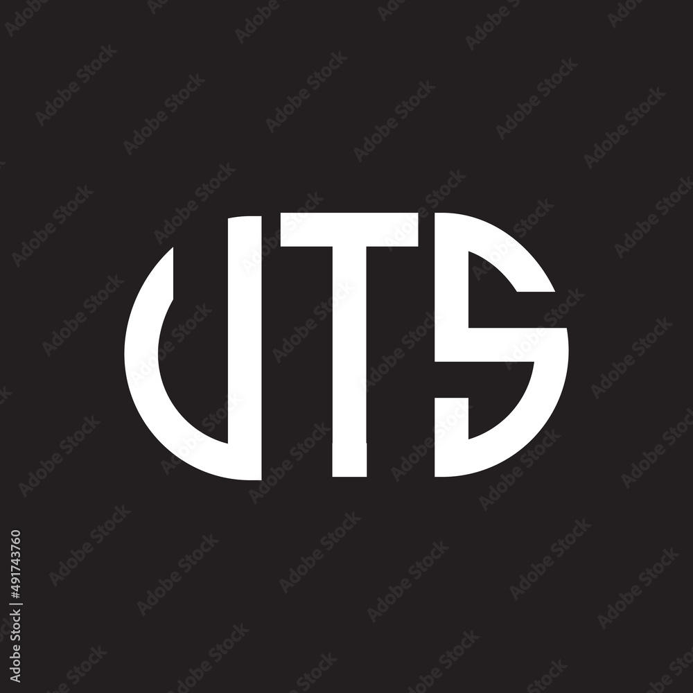 Fototapeta premium UTS letter logo design on black background. UTS creative initials letter logo concept. UTS letter design.