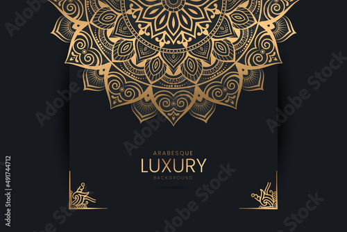 Luxury ornamental mandala background design in golden color 