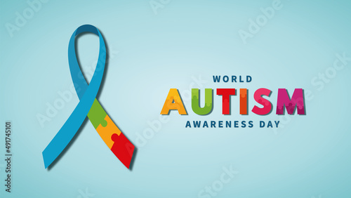 World Autism Awareness Day Banner Background Illustration Vector Template