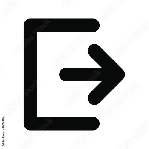 Logout icon. exit sign. vector illustration