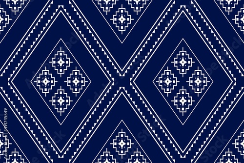 Geometric ethnic oriental seamless pattern traditional Design for background,carpet,wallpaper.clothing,wrapping,Batik fabric,Vector illustration.embroidery style - Sadu, sadou, sadow or sado
