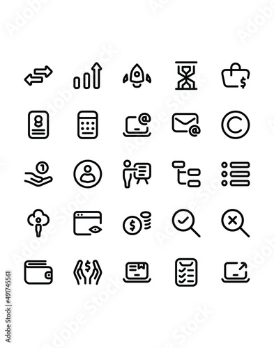 Marketing and Business Icon Set 30 isolated on white background