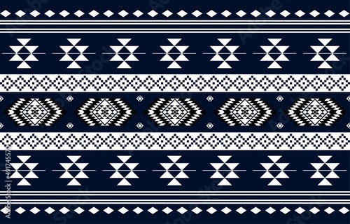 Geometric ethnic oriental seamless pattern traditional Design for background,carpet,wallpaper.clothing,wrapping,Batik fabric,Vector illustration.embroidery style - Sadu, sadou, sadow or sado
