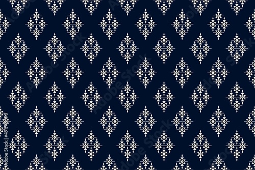 Geometric ethnic oriental seamless pattern traditional Design for background,carpet,wallpaper.clothing,wrapping,Batik fabric,Vector illustration.embroidery style - Sadu, sadou, sadow or sado
