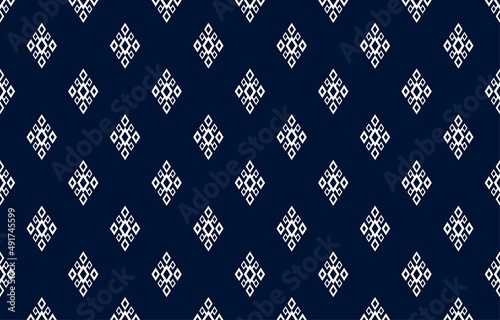 Geometric ethnic oriental seamless pattern traditional Design for background,carpet,wallpaper.clothing,wrapping,Batik fabric,Vector illustration.embroidery style - Sadu, sadou, sadow or sado
