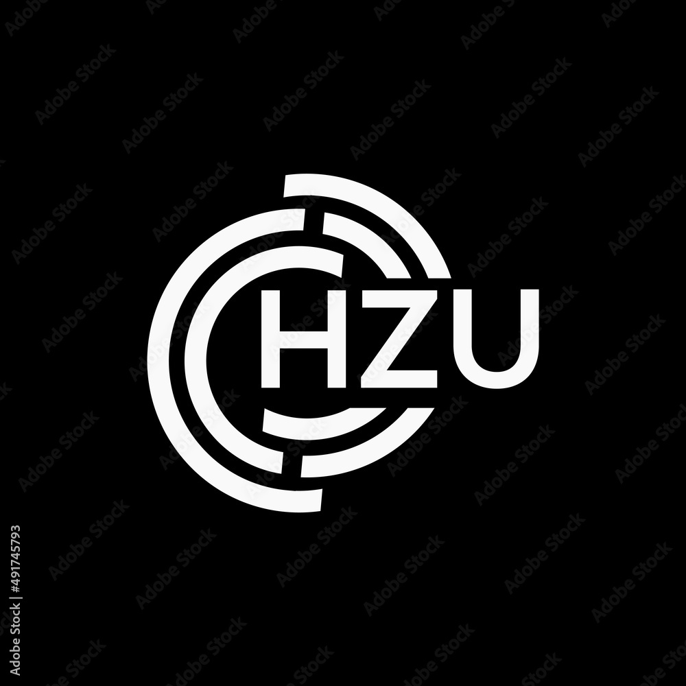 HZU letter logo design on black background. HZU creative initials letter logo concept. HZU letter design. HZU letter logo design on black background. HZU creative initials letter logo concept. HZU letter design.