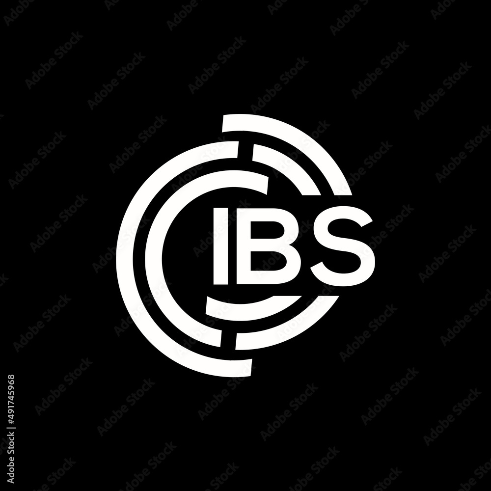 Obraz premium IBS letter logo design on black background. IBS creative initials letter logo concept. IBS letter design.