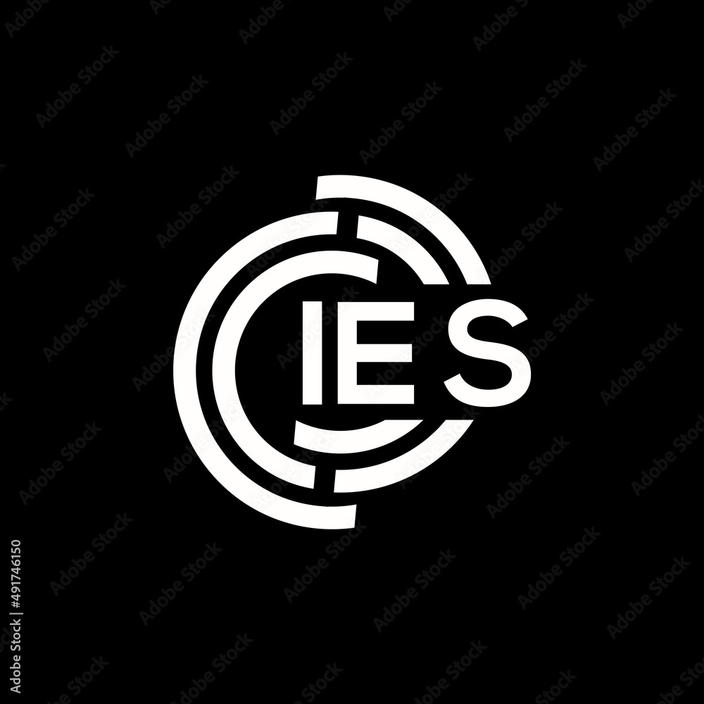 IES letter logo design on black background. IES creative initials letter logo concept. IES letter design.