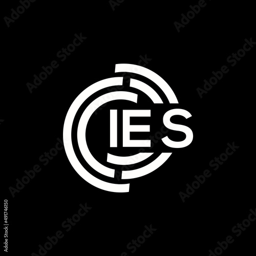 IES letter logo design on black background. IES creative initials letter logo concept. IES letter design. photo