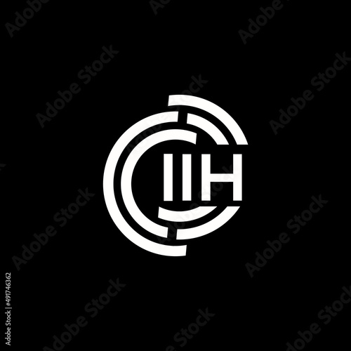 IIH letter logo design. IIH monogram initials letter logo concept. IIH letter design in black background. photo