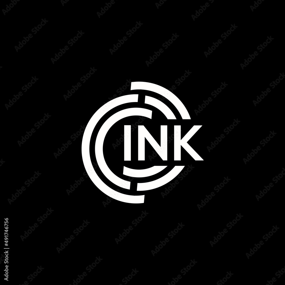 INK letter logo design. INK monogram initials letter logo concept. INK letter design in black background. INK letter logo design. INK monogram initials letter logo concept. INK letter design in black background.