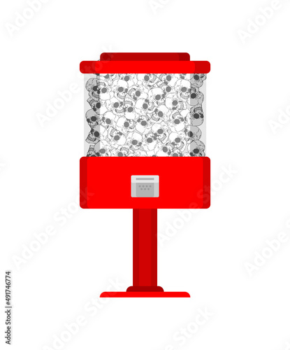 Skull gumball machine isolated. deadly Candy machine Vector illustration. terrible Sweets machine