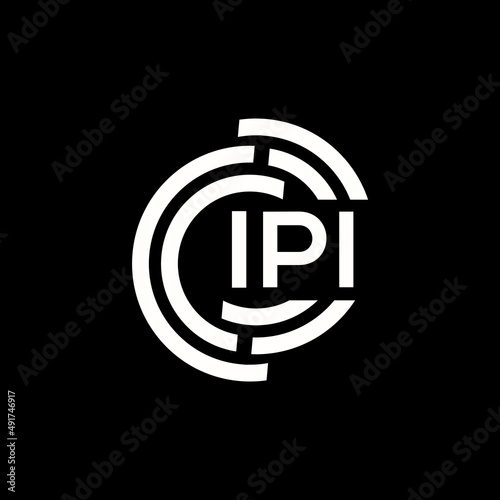 IPI letter logo design. IPI monogram initials letter logo concept. IPI letter design in black background. photo