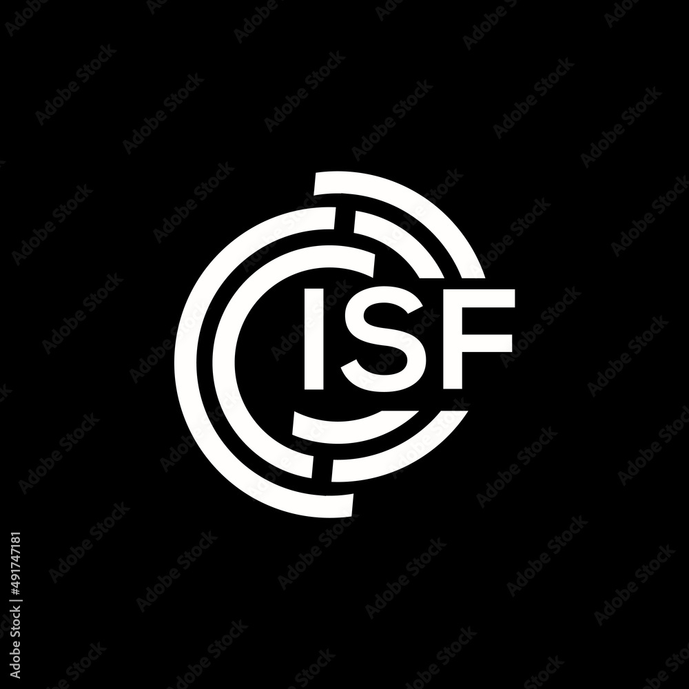 ISF letter logo design. ISF monogram initials letter logo concept. ISF letter design in black background.