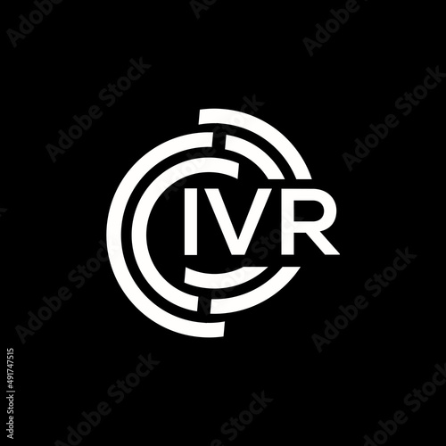 IVR letter logo design. IVR monogram initials letter logo concept. IVR letter design in black background.