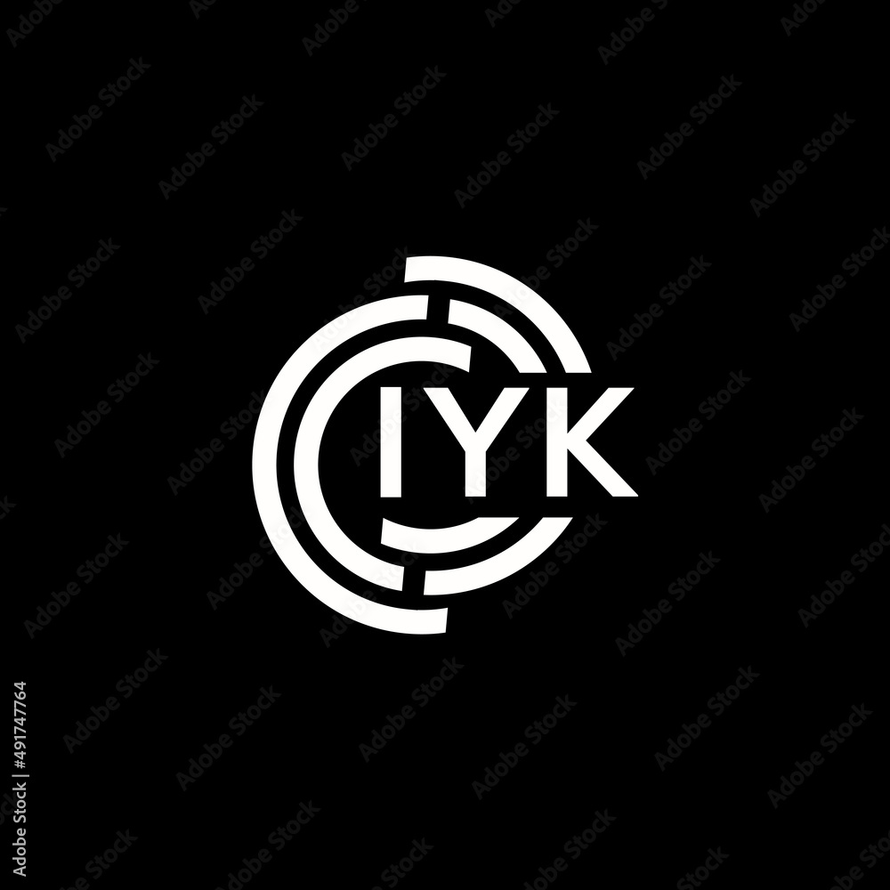 IYK letter logo design. IYK monogram initials letter logo concept. IYK letter design in black background. IYK letter logo design. IYK monogram initials letter logo concept. IYK letter design in black background.