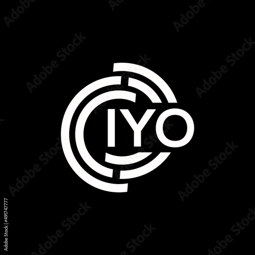 IYO letter logo design. IYO monogram initials letter logo concept. IYO letter design in black background. photo