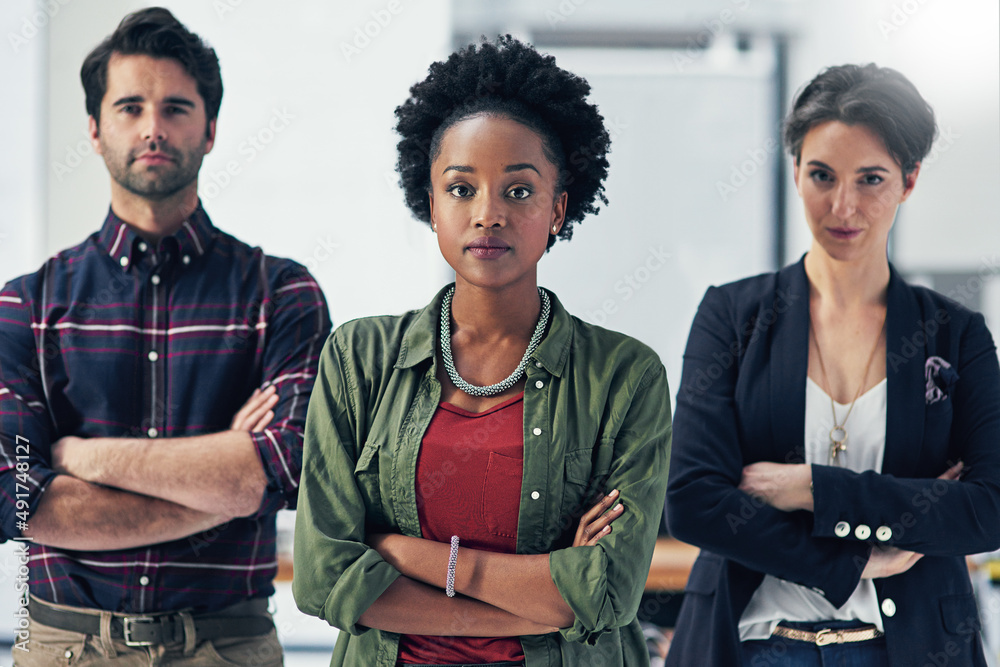 We take pride in our teams work ethic. Portrait of a group of ...