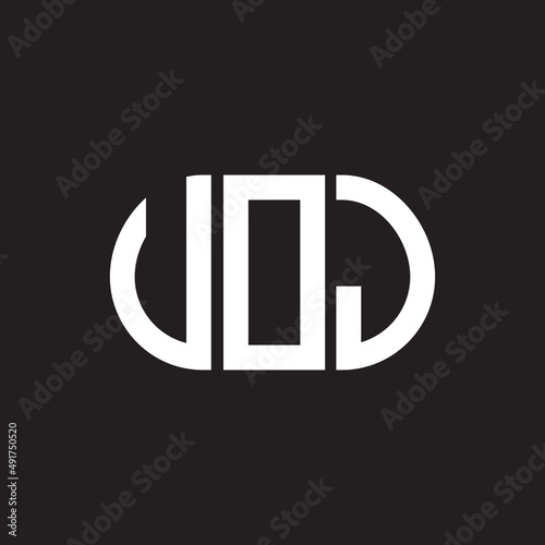 VOJ letter logo design. VOJ monogram initials letter logo concept. VOJ letter design in black background.