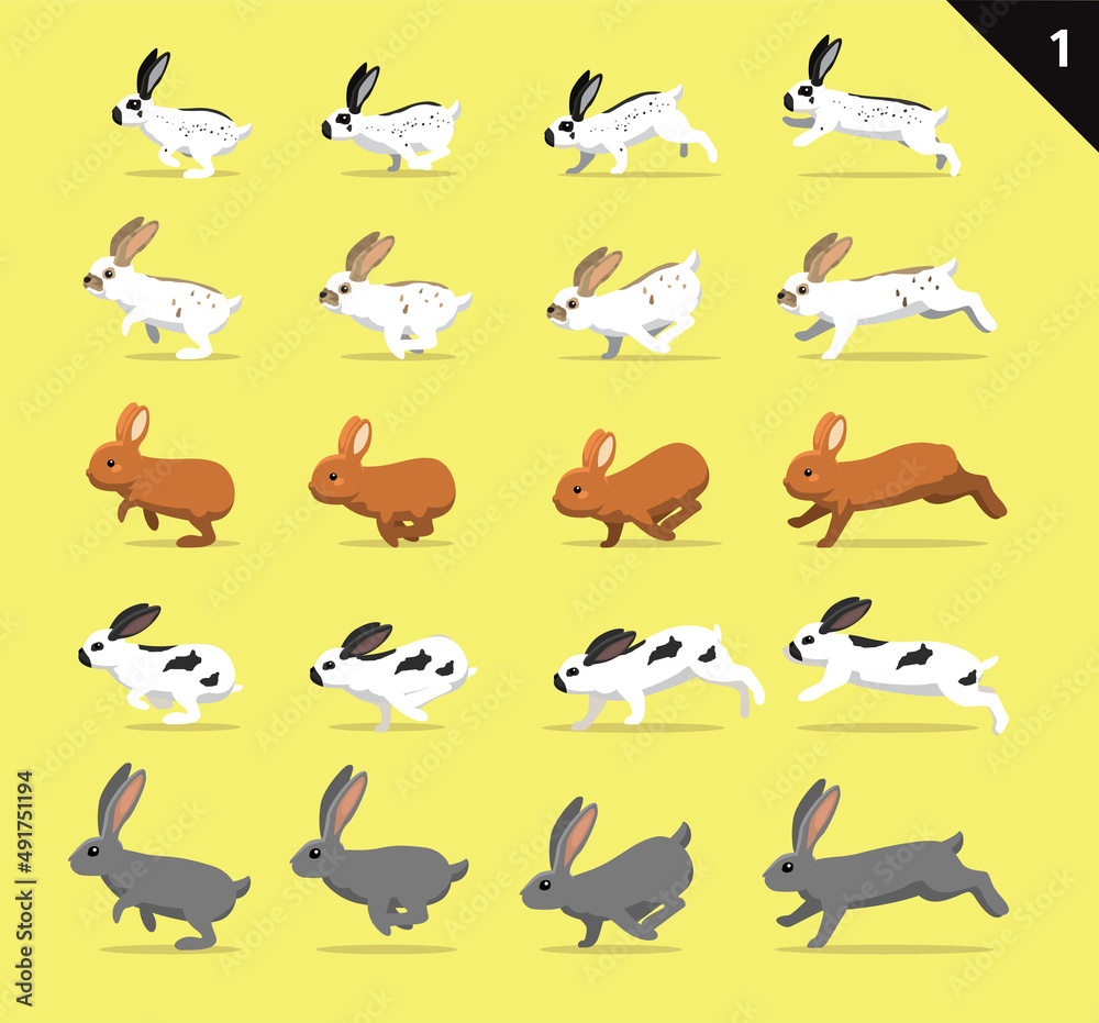 Animal Animation Sequence Various Rabbit Cartoon Vector Moving Set 1 Animal Animation Sequence Various Rabbit Cartoon Vector Moving Set 1