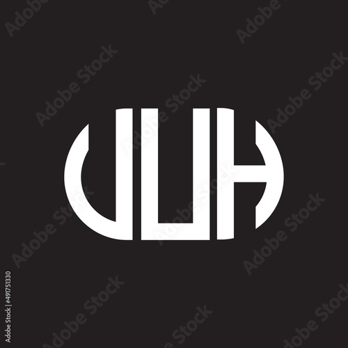 VUH letter logo design. VUH monogram initials letter logo concept. VUH letter design in black background. photo