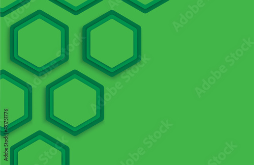 green hexagon background template vector illustration