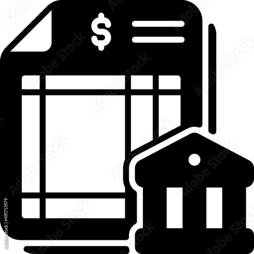 bank statement glyph icon