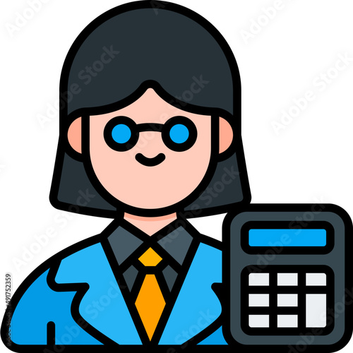 accountant filled outline icon