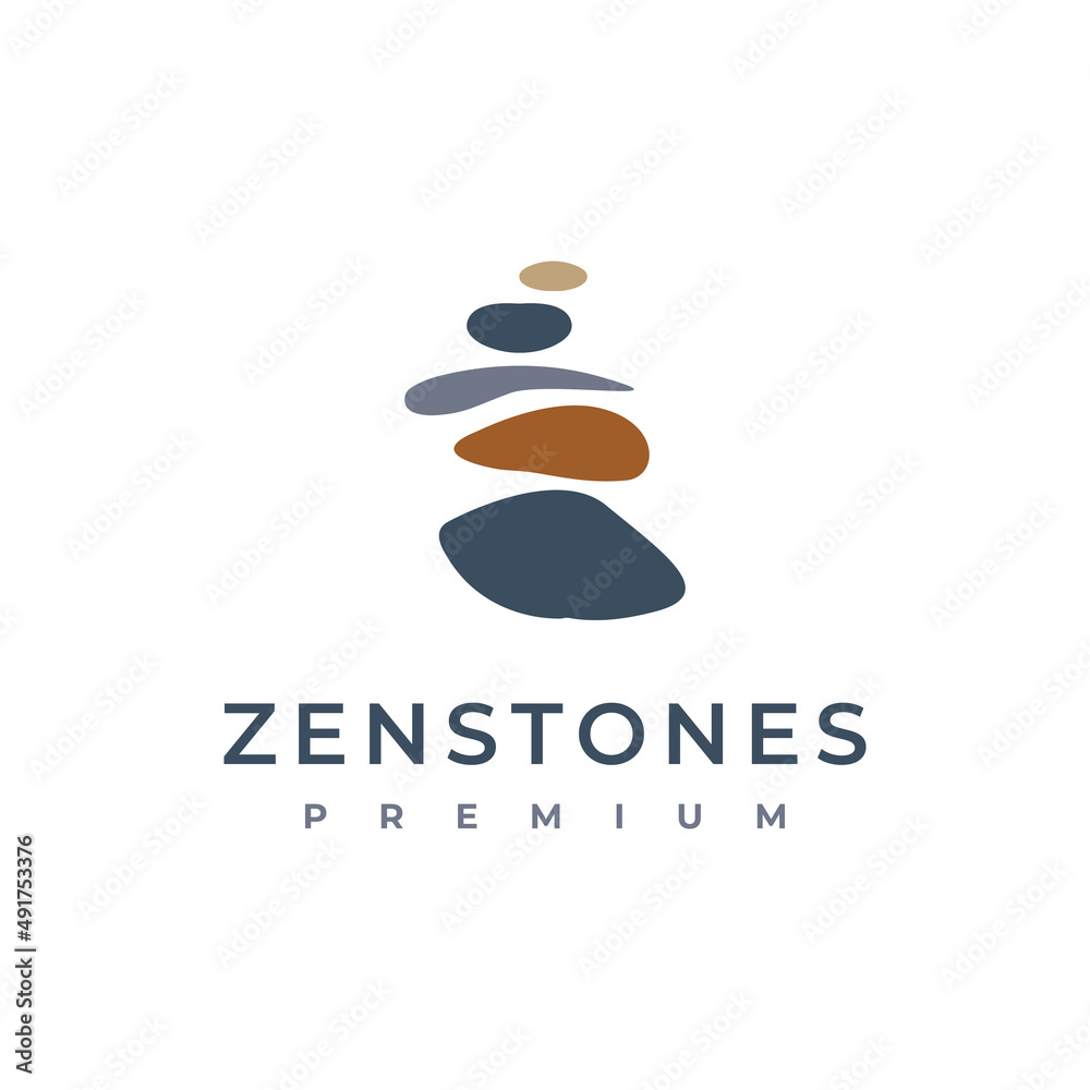 Balancing Rock Zen Stone in Line Art Logo Design Inspiration Balancing Rock Zen Stone in Line Art Logo Design Inspiration