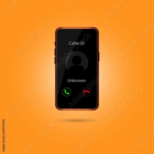 Unknown number calling. Vector illustration