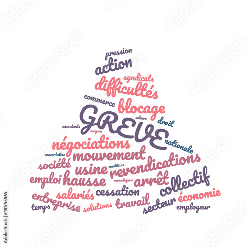 Illustration Greve en nuage de mots avec un fond transparent