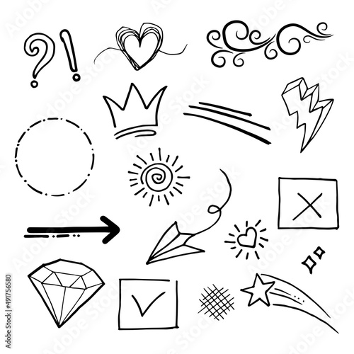 Doodle element vector set, for concept design.